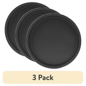 (3 pack) Mainstays Nonstick Steel Round Cake Pan, 9", Dark Gray