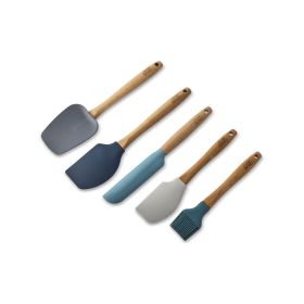 Thyme & Table 5-Piece Silicone Kitchen Utensil Set with Beechwood Handles
