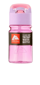 Ozark Trail 12 oz Kids' Tritan Plastic Flip-Top Water Bottle, Purple & Pink