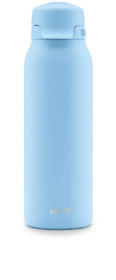 Ello Flip & Fill 32oz Stainless Steel Water Bottle with Flip-Top Lid and Straw, Blue
