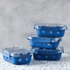 Glass Prep & Store Set with Silicone Grip 8 PCS Storage Set