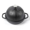 HAWOK Cast Iron Bread Cloche, Dia.7.8inch/20cm, Sourdough Baking Pan Pre-seasoned Black