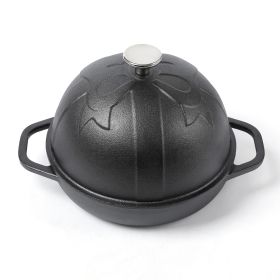 HAWOK Cast Iron Bread Cloche, Dia.7.8inch/20cm, Sourdough Baking Pan Pre-seasoned Black