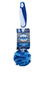 Dawn Ultra 11" Puff Glassware and Dish Cleaning Brush Wand with Sponge Head