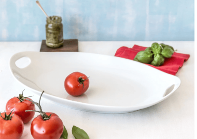 Better Homes & Gardens White Porcelain Tray with Handles