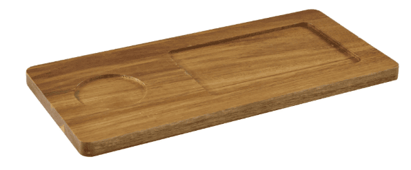 Better Homes & Gardens Ceramic Chip Dip Bowl with Acacia Tray, Natural Wood Color, 13.5x6.5x2.99 in