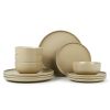 Mainstays Alessandra Matte Black 12-Piece Stoneware Dinnerware Set