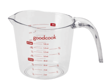 GoodCook Everyday 2 Cup Liquid Measuring Cup with Ounces and Milliliter Markings