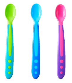 Plastic 6 Pack First Stage Infant Feeding Spoons, BPA-free, Multi-color