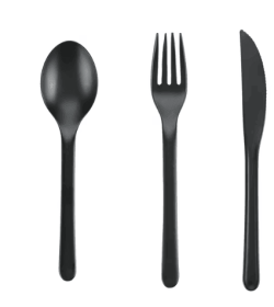 Mainstays - Black Eco-Friendly Recycled Plastic 3-Piece Flatware Set