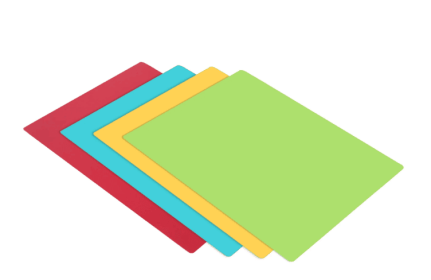 4 Pack Non-Slip 14.2" x 10.8" Flex Plastic Cutting Mats in Assorted Colors