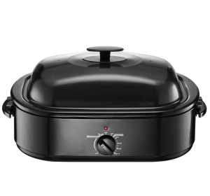 Desktop Electric Turkey Oven, 20QT capacity, 450°F maximum temperature, 1450W power. Features adjustable temperature with defrost and heating function