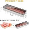 Bacon Container Stainless Steel Airtight Cheese Container Bacon Containers for Refrigerator Food Storage Containers with Lids Deli Meat Saver Bacon Ho