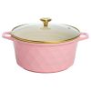 4.6qt Nonstick Cast Aluminum Dutch Oven, Pink