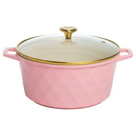 4.6qt Nonstick Cast Aluminum Dutch Oven, Pink