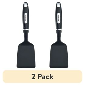 (2 pack) Professional Short Kitchen Nylon Spatula/Turner with Black Plastic Handle