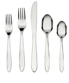 Mainstays Breck 20-Piece Stainless Steel Flatware Set, Silver, Service for 4