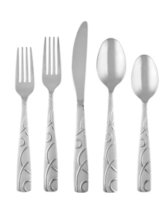 Cambridge Roam Sand 45-Piece Stainless Steel Flatware Set & Hostess Set (Service for 8)