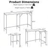 3-Piece L-Shaped Kitchen Table Set with Chair Convertible Desk with 2 AC Outlets USB Port Type-C Port for Home Office