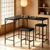 3-Piece L-Shaped Kitchen Table Set with Chair Convertible Desk with 2 AC Outlets USB Port Type-C Port for Home Office