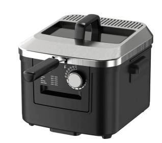 Mainstays 4L Electric Deep Fryer, Matte Black, Stainless Lid, 1800W