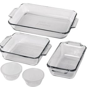 Anchor Hocking Glass Baking Dish Set, 7 Piece Glass Bakeware Set