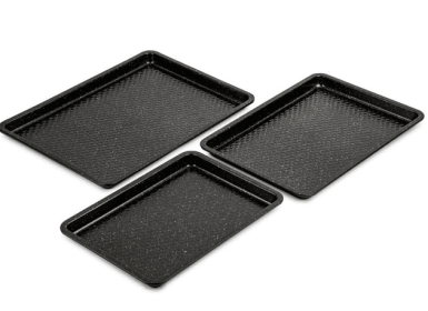 Thyme & Table Nonstick Sheet Pan 3-Piece Set, Black