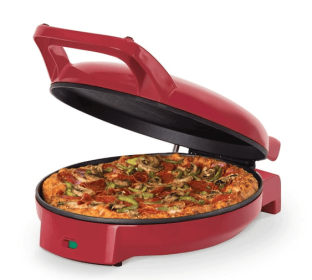 Dash 12" Pizza Griddle, Red - Personal Pizza Maker with Dual Cooking Surfaces, Nonstick & 450°F Heat