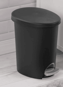 Sterilite 2.6 Gallon Ultra™ StepOn Trash Can, Plastic, Bathroom, Black Trash Can