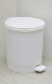 Mainstays 1.5 Gallon Round White Plastic Indoor Step Trash Can for Bathroom