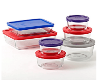 Pyrex Simply Store Glass Storage Container Set with Lids, 14 Piece