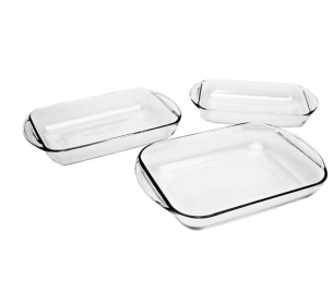 Anchor Hocking Glass Baking Dish Set, 3 Piece Glass Bakeware Set