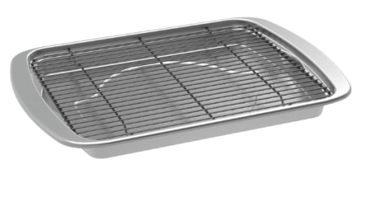 Nordic Ware Aluminum Oven Bacon Pan with Nesting Rack, 12.7" x 17.4" x 1.6"