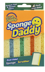 Scrub Daddy Sponge + Scrubber, Dual Sided, 4 Pack