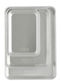 Nordic Ware Naturals 3 Piece Aluminum Sheet Pan Set with Jelly Roll, Quarter Sheet and Eighth Sheet Pans