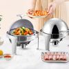 SOGA 2X 6L Stainless Steel Chafing Food Warmer Catering Dish Round Roll Top