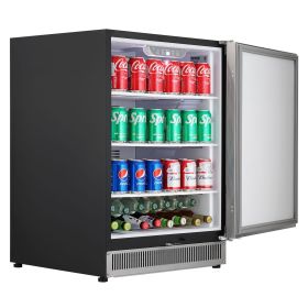 VEVOR 24 inch Indoor/Outdoor Beverage Refrigerator, 185QT Undercounter or Freestanding Beverage Fridge