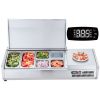 VEVOR Refrigerated Condiment Prep Station, 135 W Countertop Refrigerated Condiment Station, with 2 1/3 Pans & 4 1/6 Pans