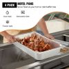 4 Pack Steam Table Pans 20.9 x 12.8 x 3.9 Inch Deep Steam Table Pan Full Size 13L Deep Food Container Stainless Steel Oven Tray Hotel Pans Anti-Jam St