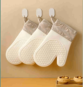 Oven Mitts, Soft Silicone Oven Mitt, Heat Resistant Featuring Non-Slip Cooking Mittens Perfect for BBQ, Baking and Kitchen 1 Pair