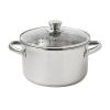 4-Quart Steamer Pot with Glass Lid, Induction Compatible, Dishwasher Safe, Veggies, Fish