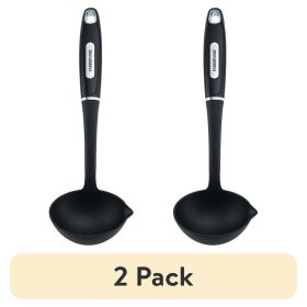 (2 pack) Professional Nylon Ladle with Black Handle