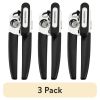 (3 pack) Pro Stainless Steel Portable Can Opener with Black Handle