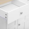 Fancy Design Kitchen Buffet Storage Cabinet with Arched Design - White Sideboard with Door, Drawer-Versatile Pantry Organization