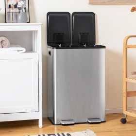 2 x 8 Gal Dual Compartment Trash Can Kitchen Trash Can