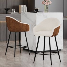 26.5'' Modern - Style counter height bar stools, with comfortable upholstery,durable metal legs ensure stability