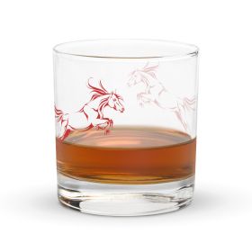 Galloping Grace Rocks Glass - Horse Design by HadiArts | 10.5 oz Elegant Barware