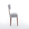 064-Set of 2 Linen Fabric Modern Armless Dining Chairs With Curved backrest and Solid Wooden Legs for Dining Room Living Room ,Gray