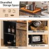 48 Inch Industrial Buffet Sideboard with 4 Open Cubbies