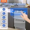 VEVOR 24" Undercounter Refrigerator, 2 Drawer Wine Refrigerator with Different Temperature, 4.87 Cu.ft. Capacity